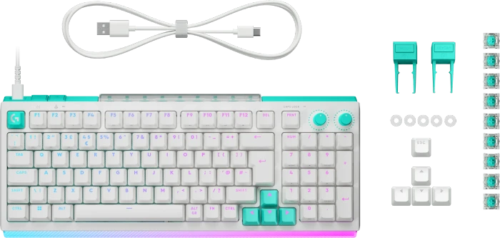 Logitech G512 X 98 TMR, weiß, Dual-Swap analog/mechanisch, taktil, USB, DE
