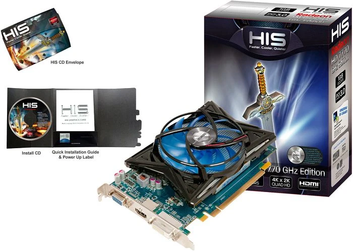 HIS Radeon HD 7770 GHz Edition iCooler, 1GB GDDR5, VGA, DVI, HDMI