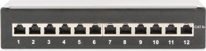 Digitus Professional Patchpanel Cat6a, schwarz, 12-Port