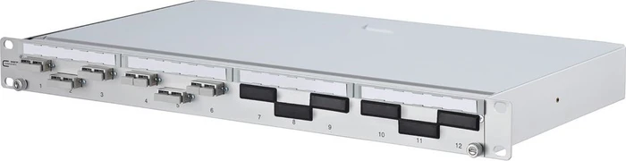 Metz Connect OpDAT PA splice LWL-Patchpanel SC-D Kupplungen, OM3 metall, 6-Port, 1HE, 1HE