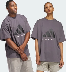 adidas Basketball genderneutral T-Shirt kurzarm grey strata