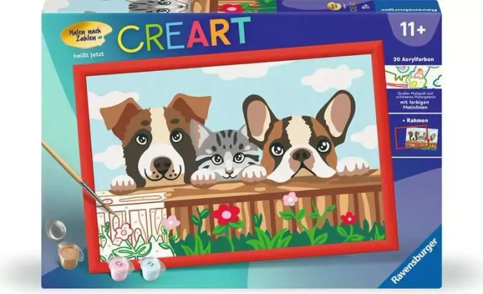 Ravensburger Malen nach Zahlen Hunde und Katze