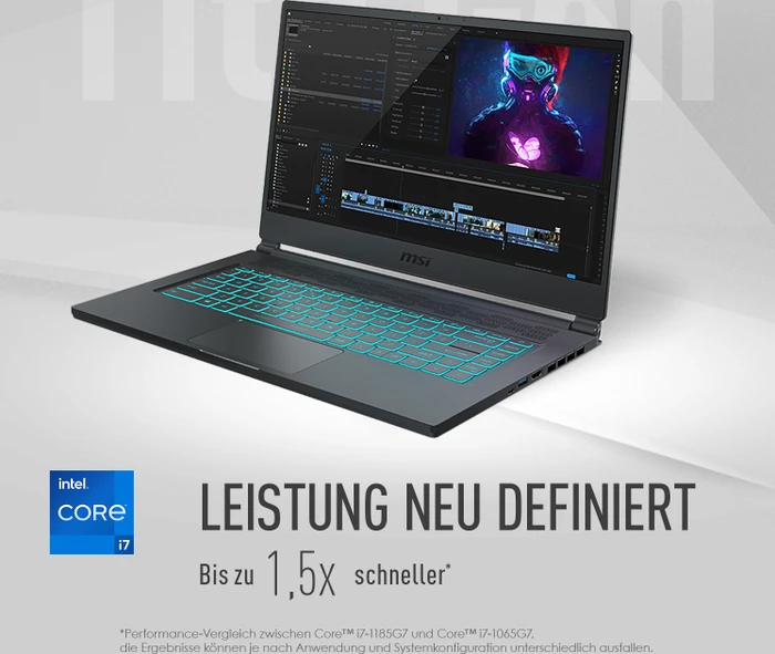 MSI Stealth 15M A11SDK-085, Carbon Gray, Core i7-1185G7, 16GB RAM, 512GB SSD, GeForce GTX 1660 Ti Max-Q, DE