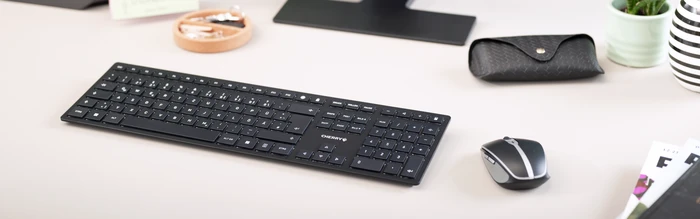 Cherry KW 9100 Slim, schwarz, USB/Bluetooth, DE