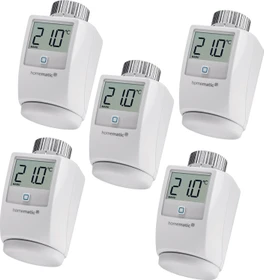eQ-3 Homematic IP HMIP-eTRV-2 Funk-Heizkörperthermostat, Heizungssteuerung, 5er-Pack