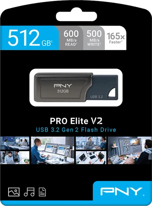 PNY Pro Elite V2 512GB, USB-A, USB 3.2 Gen 2×1
