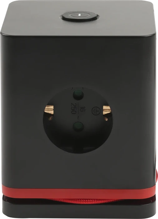 Olympia IOIO SW 1000 Steckdosenwürfel mit integriertem USB-C Ladekabel, 3-fach, 2x USB-C/2x USB-A, 1.5m, schwarz/rot