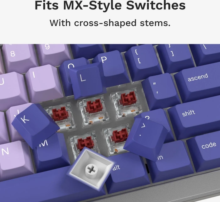 Glorious GPBT Gradient V2 Keycaps, Kunststoff (PBT), Purple Haze, violett, 135 Tasten, ANSI-US