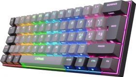 Trust Gaming GXT 1873 Revyn 60% Mini Wireless, grau/schwarz, LEDs RGB, Outemu Red, USB/Bluetooth, IT