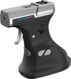 Ragnok ErgoStrike7 Wireless Gun Mouse mit Rückstoß-Funktion, vertikal, schwarz/silber, USB/Bluetooth (ES7-1-BK)