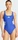 adidas 3-Streifen U-Back Badeanzug semi lucid blue/white (Damen) (JW9694)