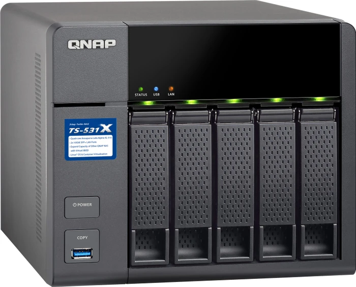 QNAP Turbo Station TS-531X-2G, 2GB RAM, 2x SFP+ 10Gb/s, 2x RJ-45 1000Base-T