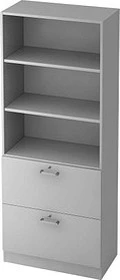 Hammerbacher HR-Schrank 5OH V7300, Chromgriff, grau/grau, Aufbewahrungskombination