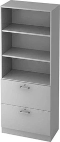 Hammerbacher HR-Schrank 5OH V7300, Chromgriff, grau/grau, Aufbewahrungskombination