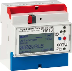 Lingg & Janke KNX Elektrozähler EMU Superior, 3-Phasen, Wandlermessung, Stromzähler (87774)