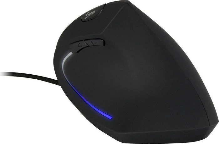 Inter-Tech Eterno KM-206WR ergonomische Vertikal-Maus für Rechshänder schwarz, USB