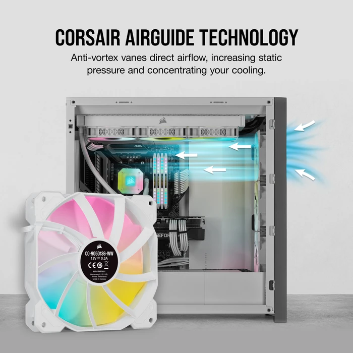 Corsair SP Series iCUE SP120 RGB Elite Triple Fan Kit, weiß, LED-Steuerung, 120mm, 3er-Pack