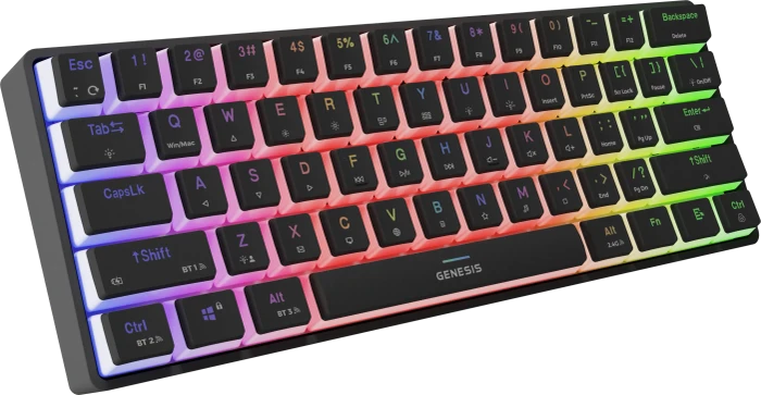 Genesis Thor 660 G2 Wireless, PBT, schwarz, LEDs RGB, Gateron BROWN, USB/Bluetooth, US