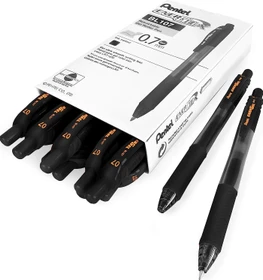 Pentel EnerGel X BL107 0.7mm/0.35mm Gelroller schwarz/transparent, 12er-Pack