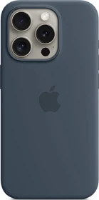 Apple Silikon Case mit MagSafe für iPhone 15 Pro sturmblau