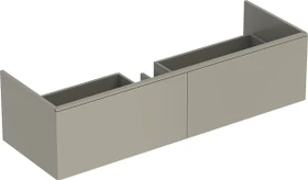 Geberit Xeno² Unterschrank für Waschtisch 139.5x35x47.3cm, Hahnloch links und rechts, Variocor, greige