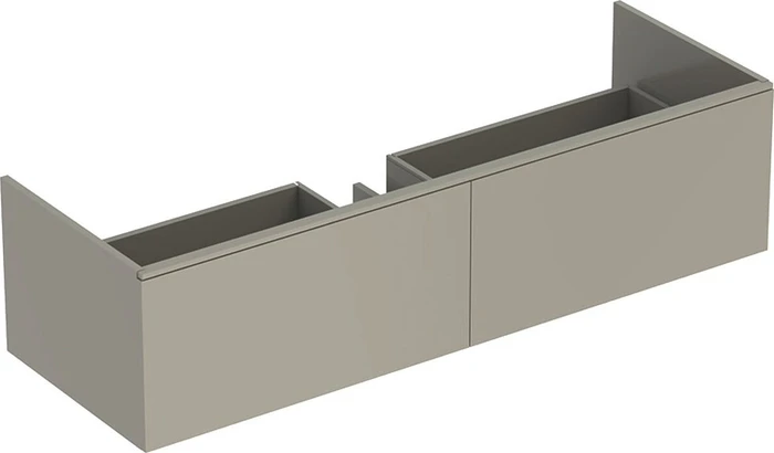 Geberit Xeno² Unterschrank für Waschtisch 139.5x35x47.3cm, Hahnloch links und rechts, Variocor, greige