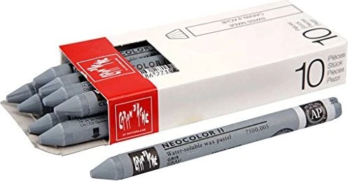 Caran d'Ache Neocolor II Aquarelle Wachskreide, grau, 10er-Pack