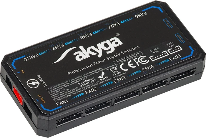 Akyga AK-CA-73, Licht- und Lüftersteuerung, schwarz, 10-fach