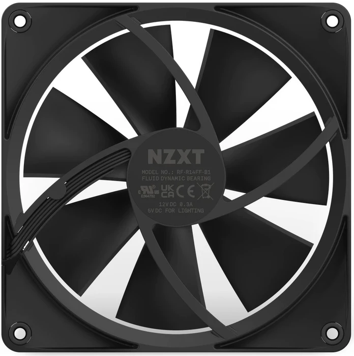 NZXT F Series F140 RGB, Matte Black, schwarz, LED-Steuerung, 140mm, 2er-Pack