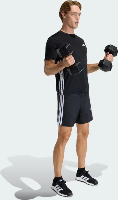 adidas Workout Essentials Base 3 Stripes Hose kurz schwarz/weiß (Herren)