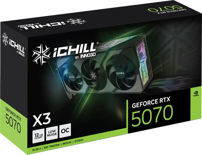 INNO3D GeForce RTX 5070 iCHILL X3, 12GB GDDR7, HDMI, 3x DP