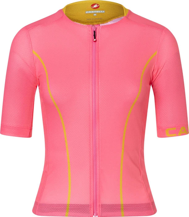 Castelli Anima Flow Trikot kurzarm rosa giro/mango mojito (Damen)