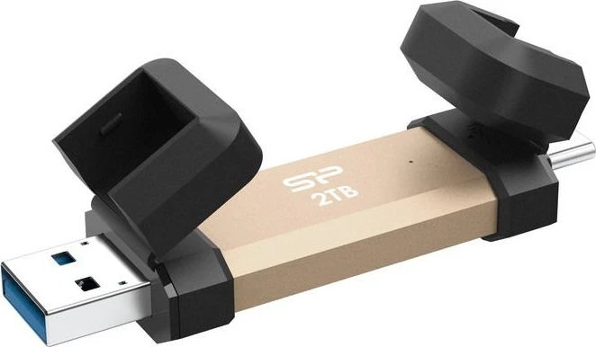 Silicon Power DS72 2TB gold, USB-A + USB-C, USB 3.2 Gen 2×1
