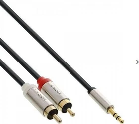 InLine Slim Audio 3.5mm Klinke/Cinch Audio Kabel 3m schwarz