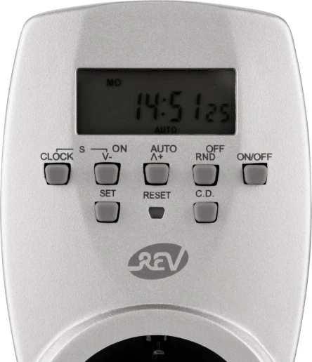 REV Ritter digitale Wochenzeitschaltuhr mit Zufallsfunktion, silber, 6er-Pack