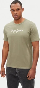 Pepe Jeans Logo Regular Fit T-Shirt kurzarm stone green (Herren)