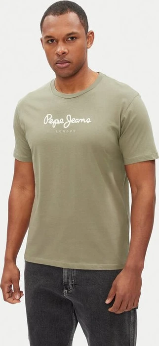 Pepe Jeans Logo Regular Fit T-Shirt kurzarm stone green (Herren)