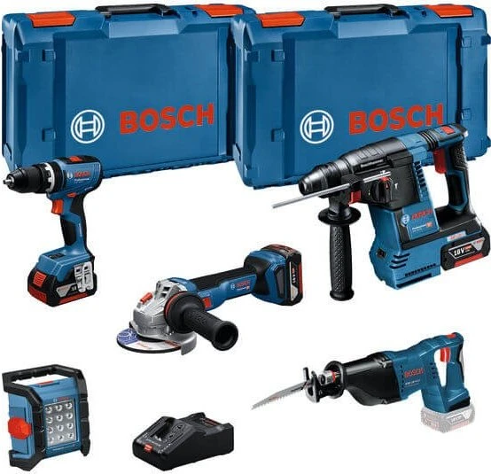 Bosch Professional Akku-Maschinenset inkl. L-Boxx + 3 Akkus 5.0Ah