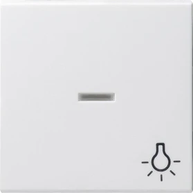 Gira System 55 Wippe mit Kontrollfenster und Symbol Licht, reinweiß seidenmatt