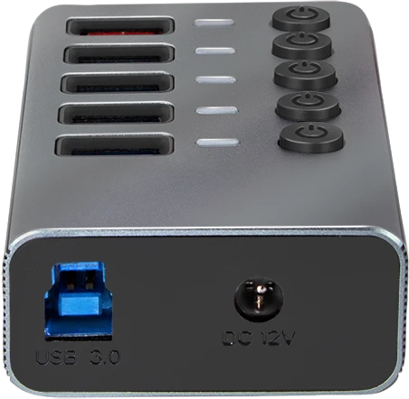 LogiLink USB-Hub mit Ladeanschluss, 4x USB-A 3.0, USB-B 3.0 [Buchse]