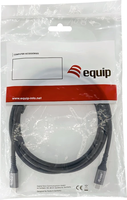 Equip USB-C Kabel, USB 3.2 Gen2x2, 20Gb/s, 4K60Hz, 100W PD, USB-C [Stecker] auf USB-C [Stecker], 2m