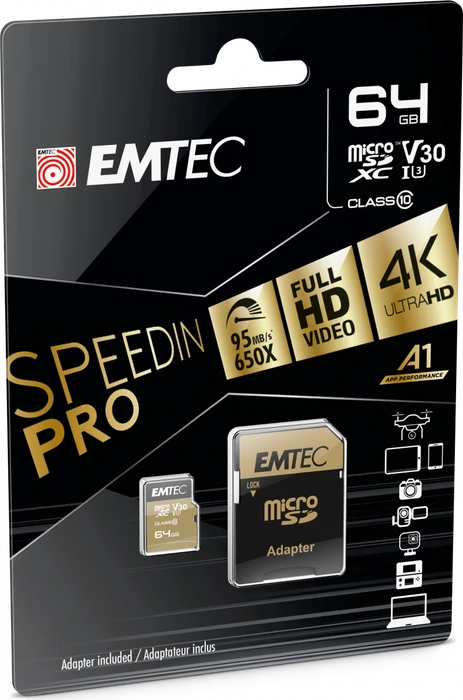 Emtec SpeedIN PRO R95/W85 64GB Kit, UHS-I U3, A1, Class 10