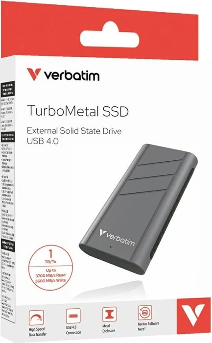Verbatim TurboMetal SSD USB4, 1TB, USB4