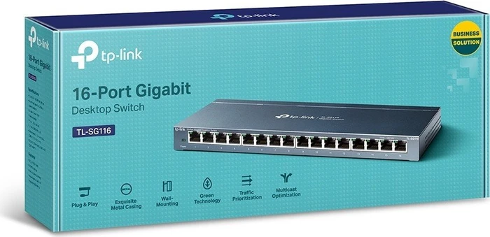 TP-Link TL-SG116 Desktop Gigabit Switch, 16x RJ-45