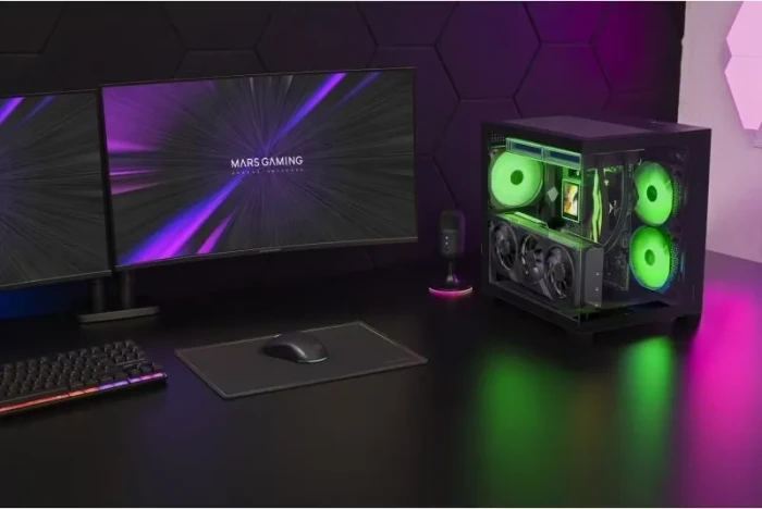 Mars Gaming MC-View3, schwarz, Glasfenster