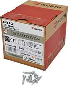 Würth ASSY 4 CS 3.5x20 Beschlagschraube, 3.5x20mm, 1000 Stück