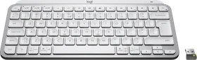 Logitech MX Keys Mini for Business, LEDs weiß, Logi Bolt, Pale Gray, weiß/grau, USB/Bluetooth, US