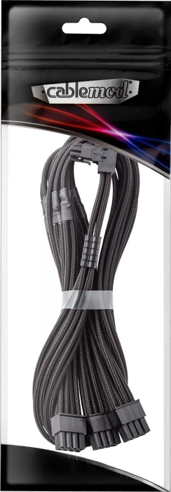 CableMod C-Series Pro, 12VHPWR Kabel, Corsair Type 4, 3x 8-Pin PCIe Stecker auf 16-Pin PCIe 5.0 12VHPWR Stecker, Adapterkabel, 90°, Variante B, schwarz, 60cm