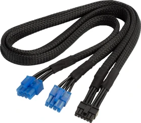 SilverStone PP12, 2x 8-Pin PCIe Stecker auf 12-Pin Micro-Fit 3.0 Stecker, Adapterkabel, schwarz, 550mm (SST-PP12-PCIE)