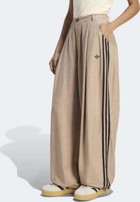 adidas Checks Hose lang crystal linen/aurora coffee/orbit green/vermilion (Damen)